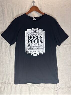 Bella Canvas Black Tee with White Hocus Pocus Apothecary Graphic